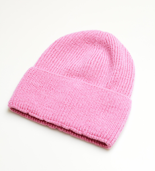 Czapka merino 100% typu beanie Malina / różowa