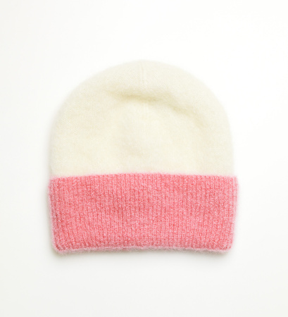 Czapka z moheru typu beanie Dalia / ecru