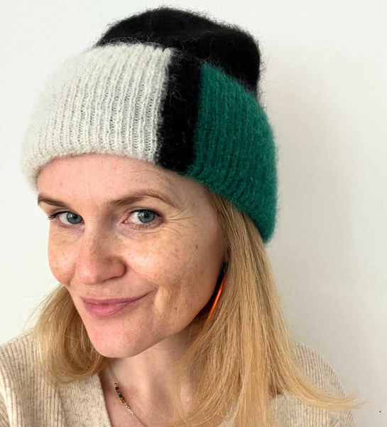 Czapka z moheru typu beanie Jasmina / zielona